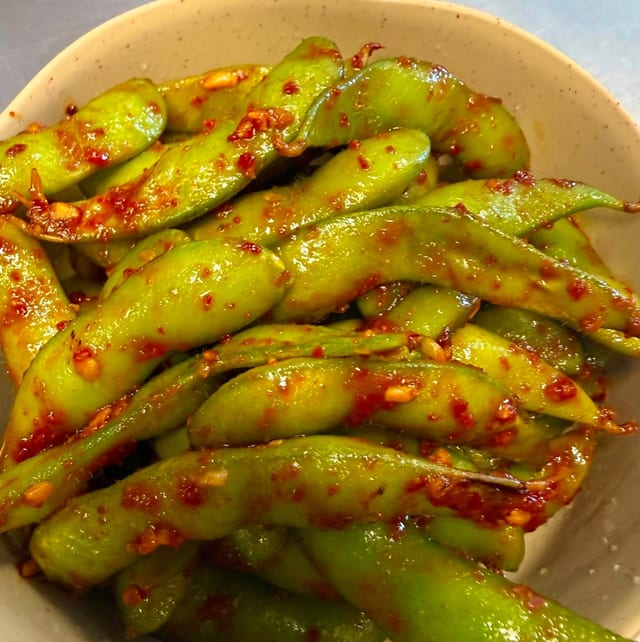 SPICY EDAMAME.