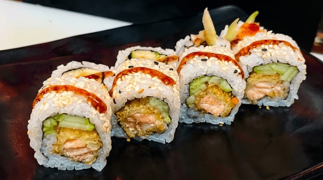Salmon Tempura Roll.