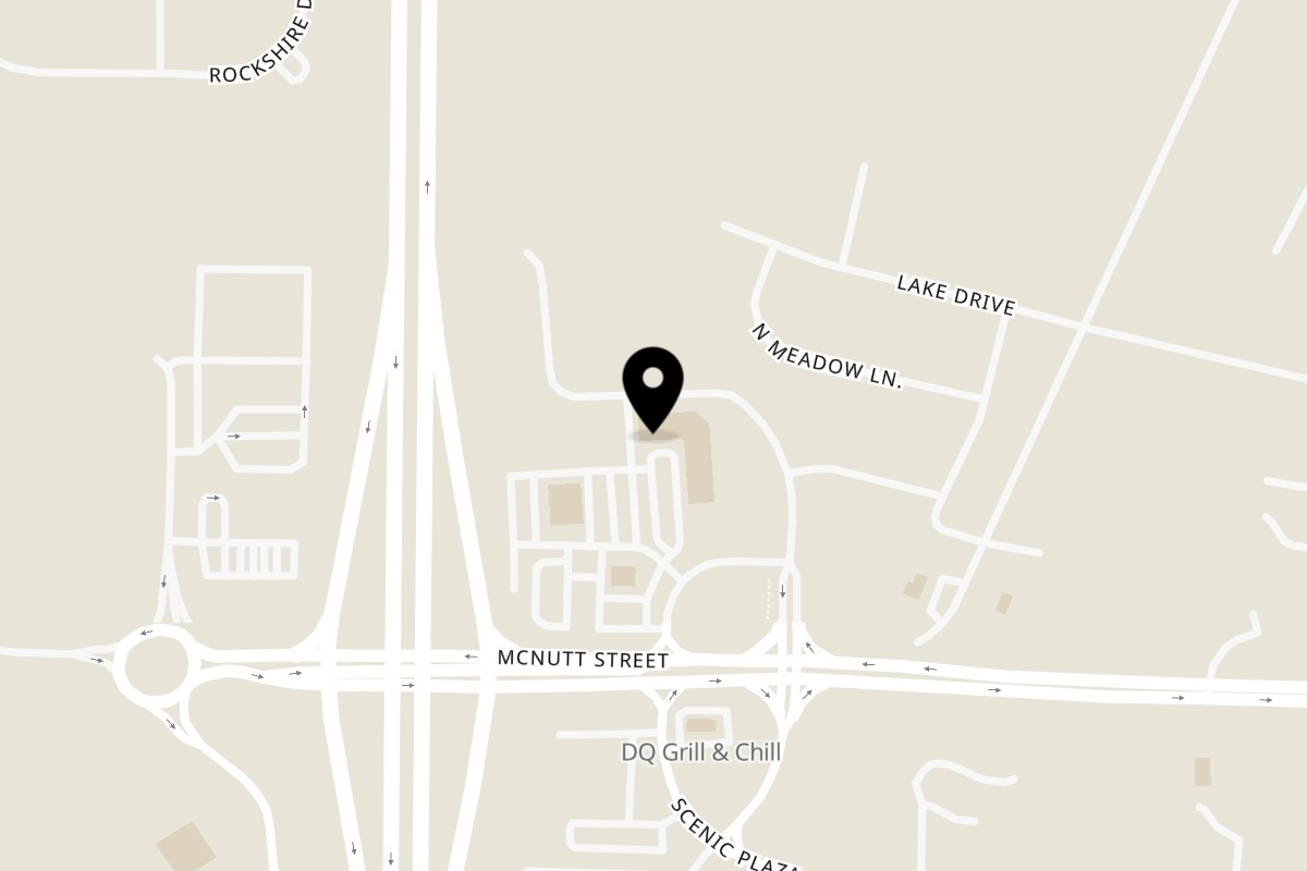 Map showing the location of Kizuna Japanese Cuisine on 1185 Scenic Dr #153 in Herculaneum